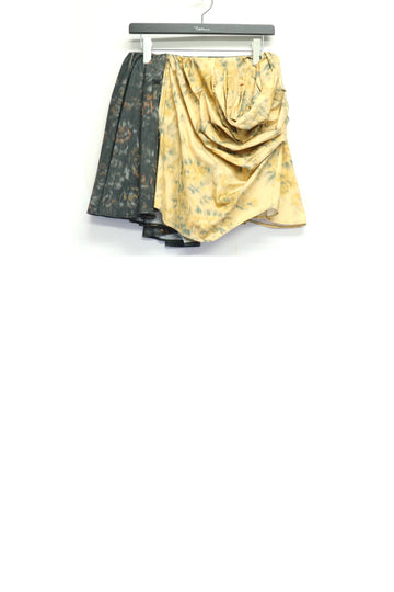 GANNI  Printed Stretch Cotton Draped Mini Skirt