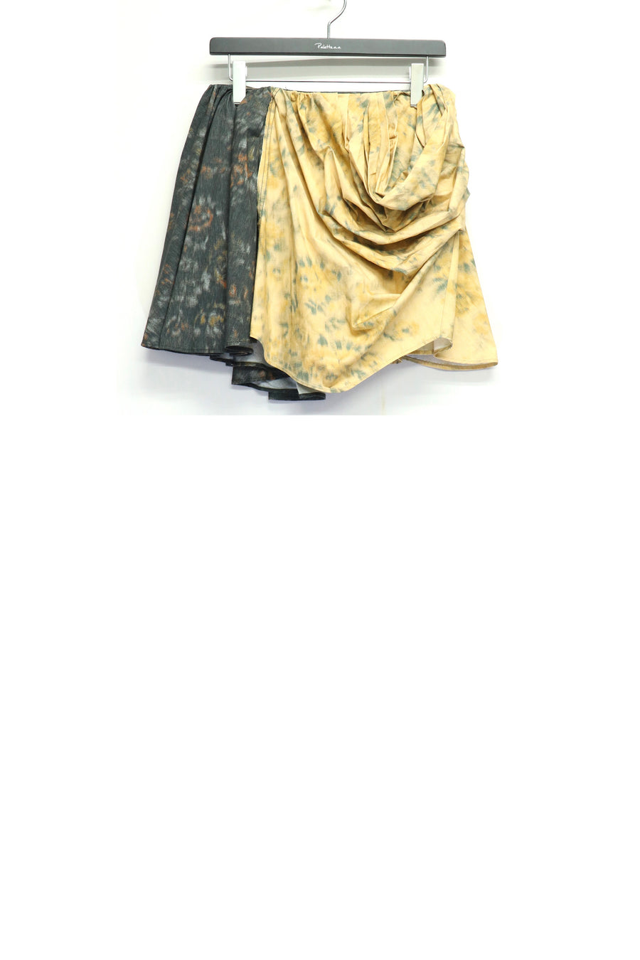 GANNI  Printed Stretch Cotton Draped Mini Skirt