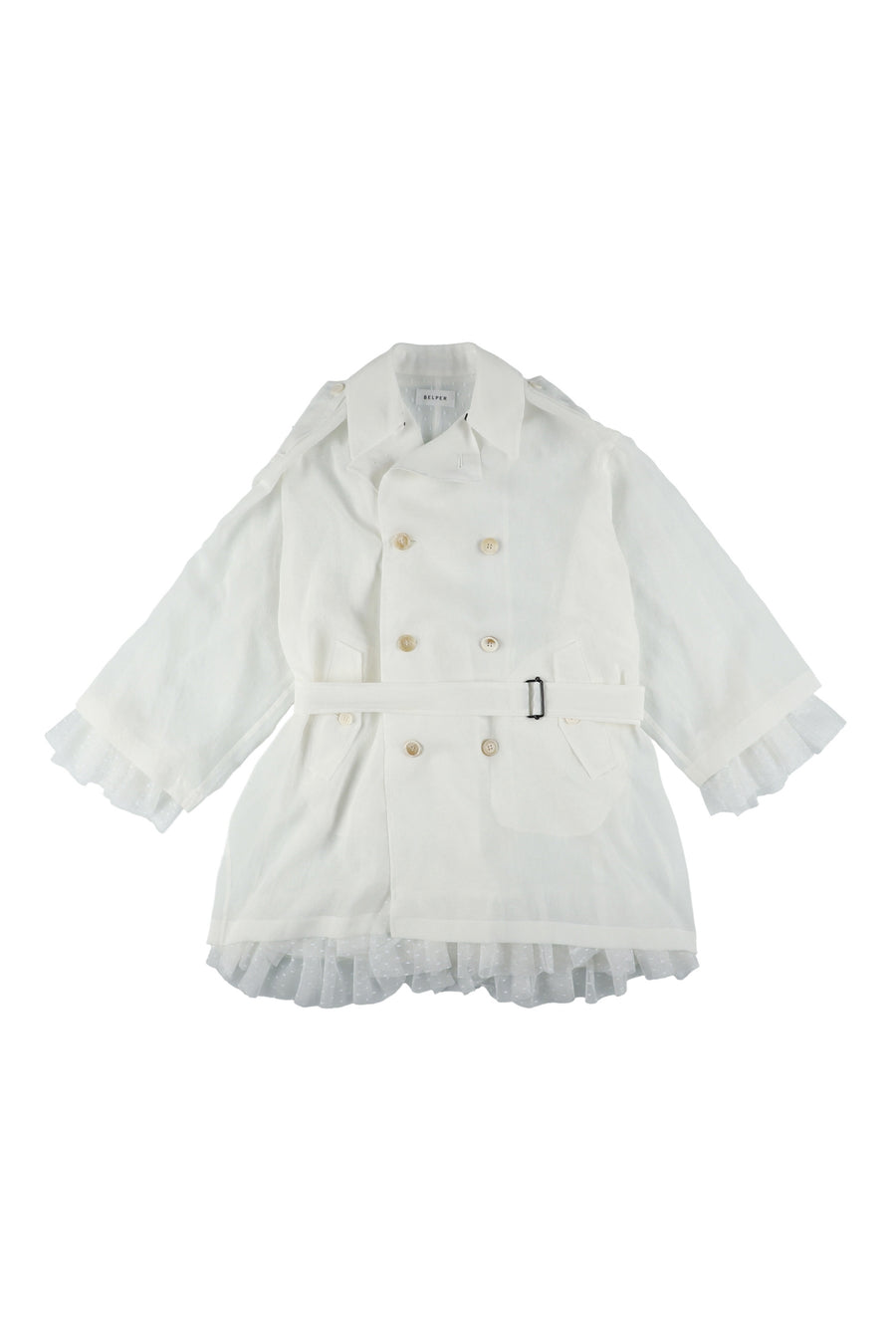 【25ss先行予約】BELPER  2025ss TULE LAYER TRENCH COAT(WHITE) ※2月入荷予定予約品