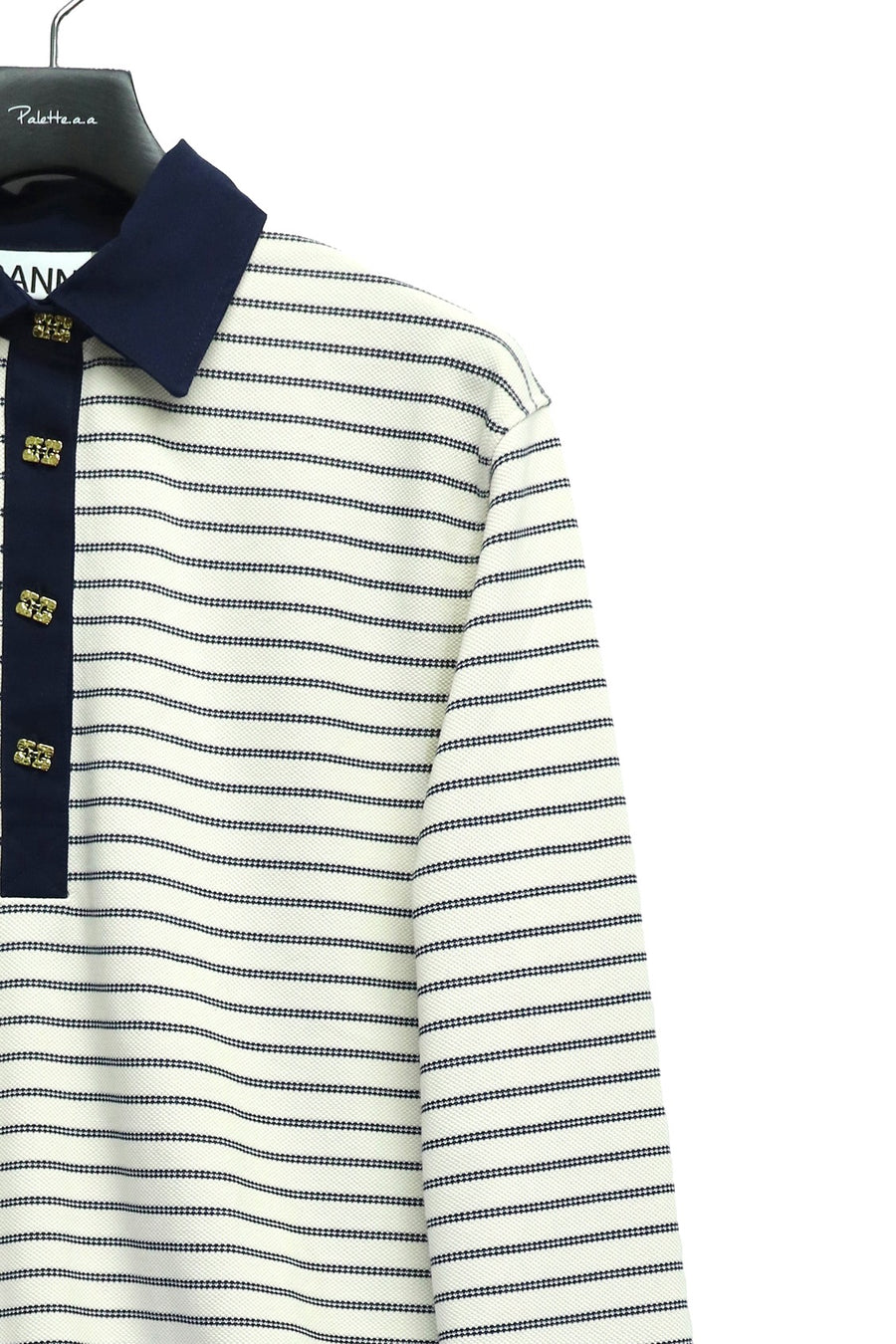 GANNI  Single Piquet Jersey Polo
