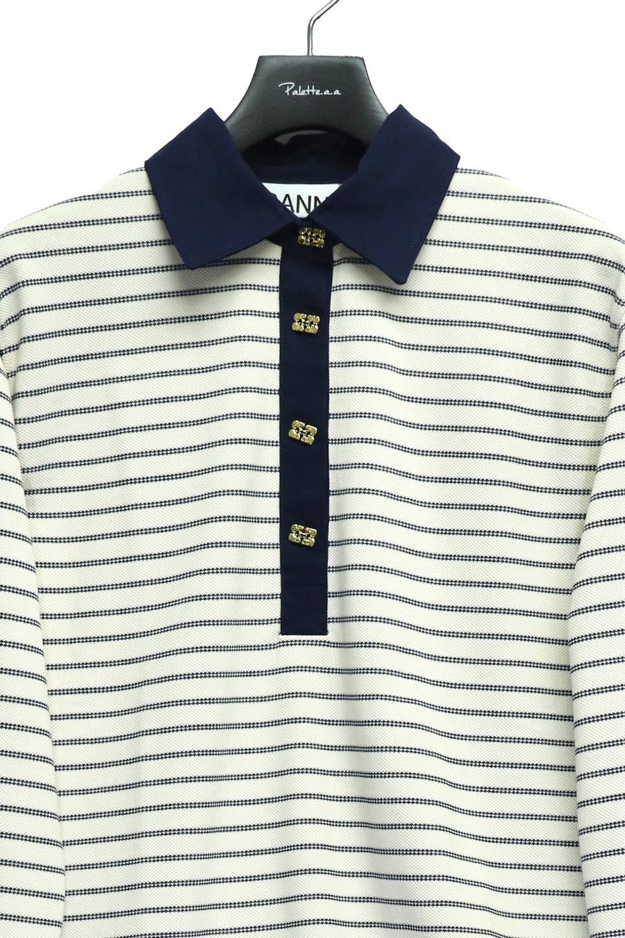 GANNI  Single Piquet Jersey Polo