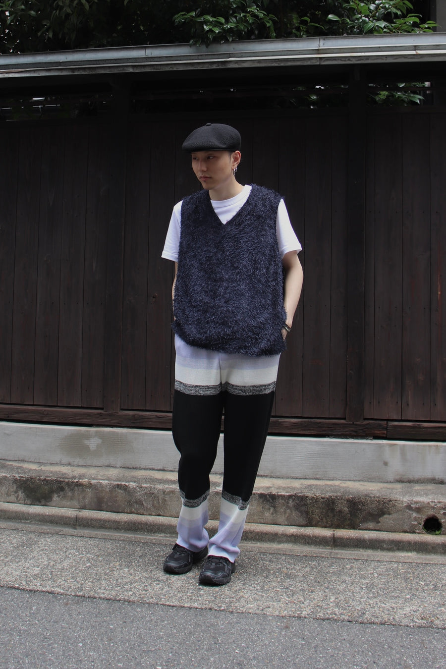 fluss × P.A.A.  Gradation Knit Trousers(Lilac multi)