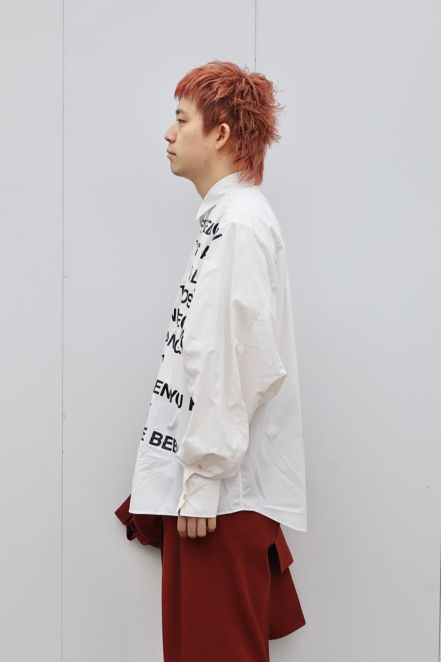 doublet(ダブレット)のKINMEDAI LINE MESSAGE SHIRT WHITEの通販
