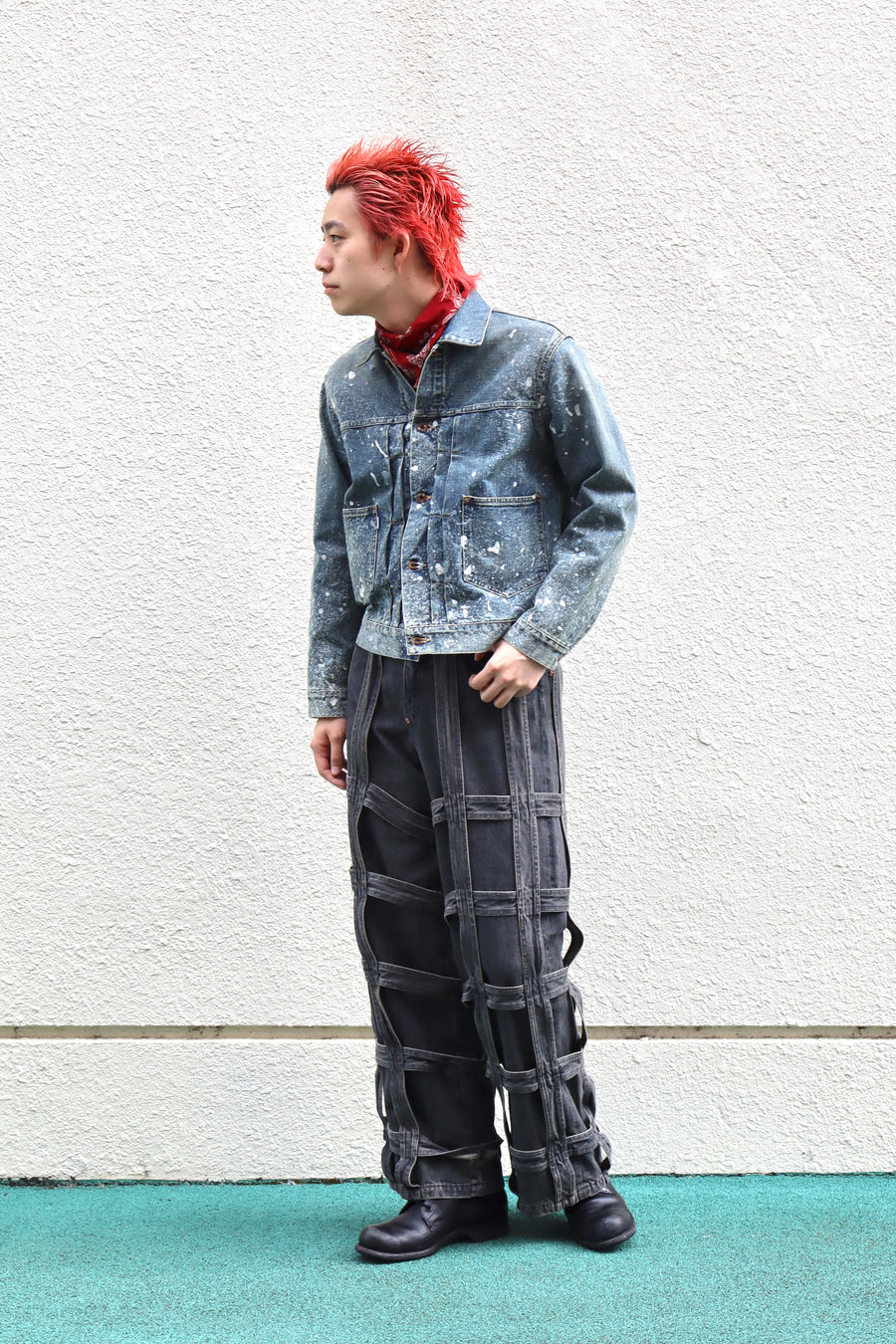 SUGARHILL  CAGED DENIM PANTS(BLACK)