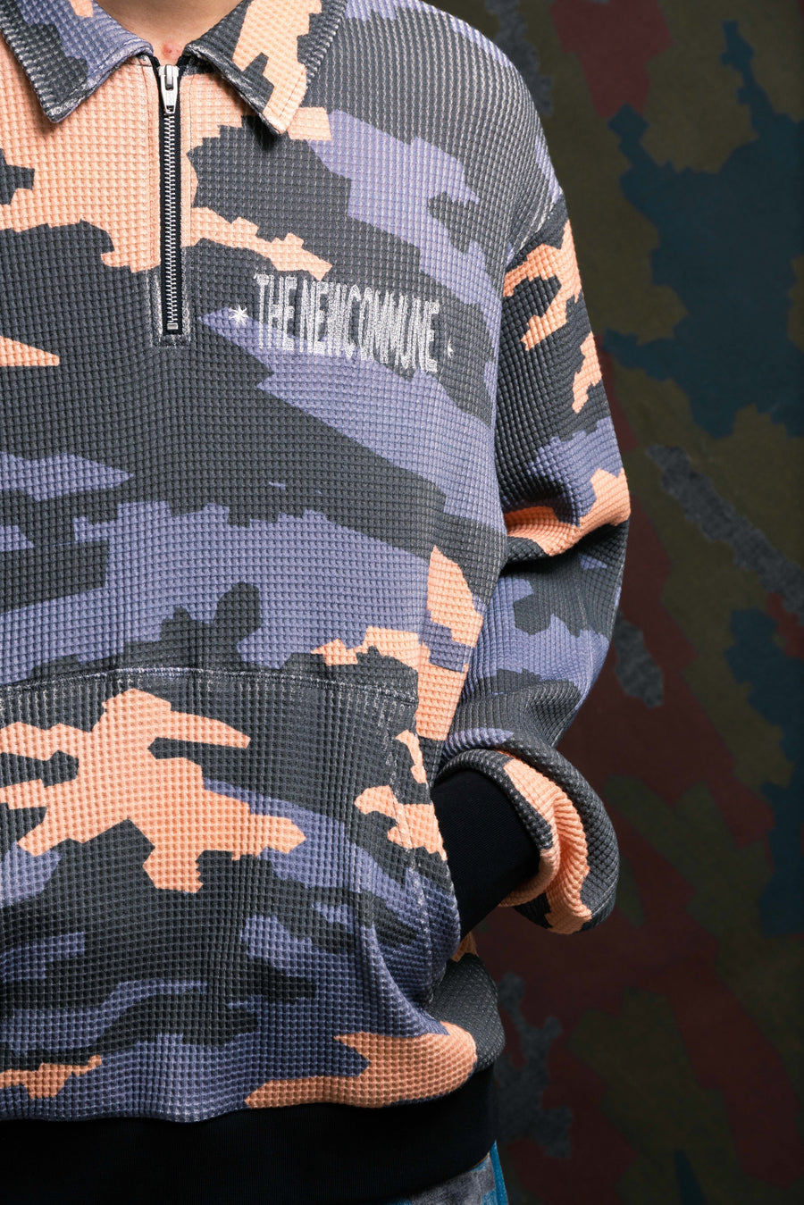 FAF  HALF ZIP SWEAT TOPS(NIGHT CAMO)