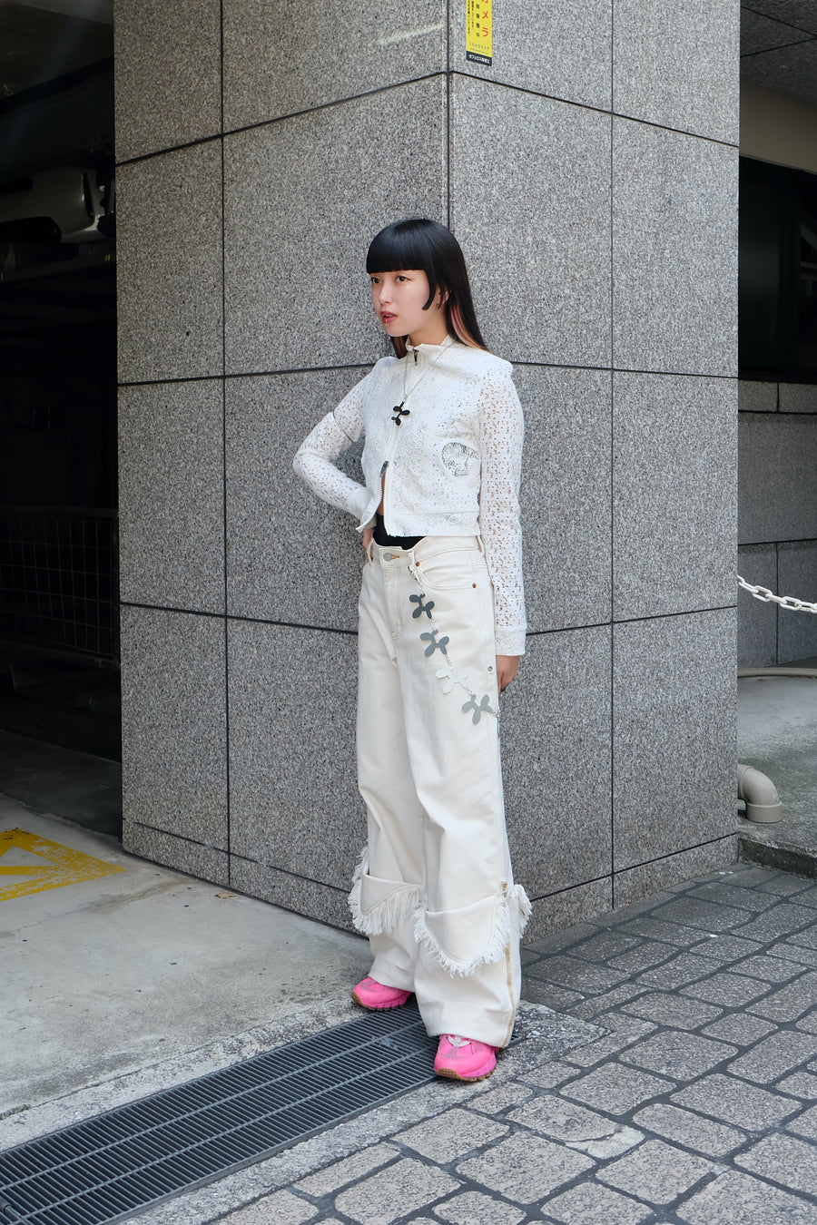 KOTOHAYOKOZAWA's Rolled Up Denim Pants White mail order | Palette
