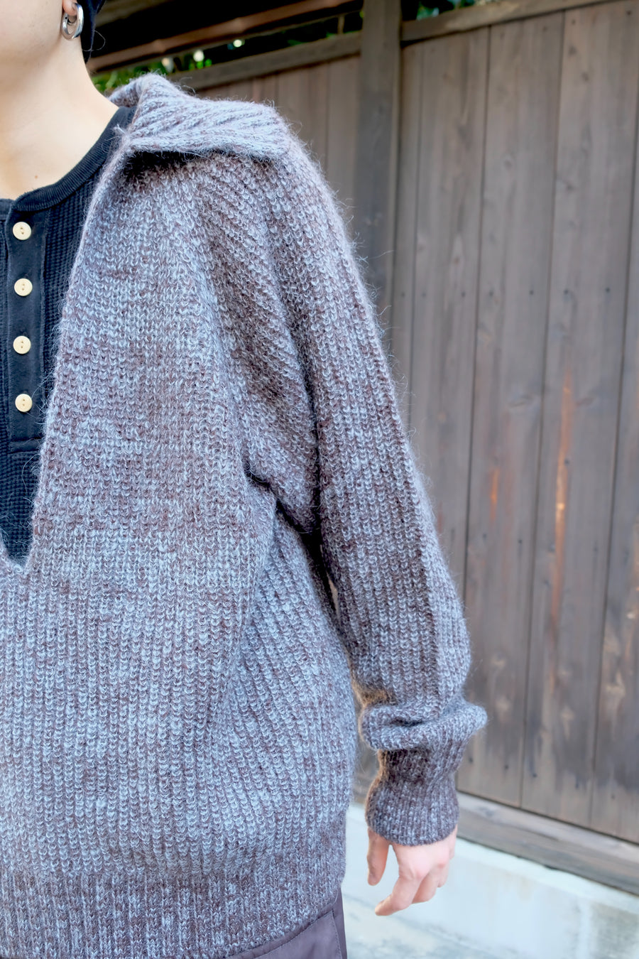 SUGARHILL  MOHAIR PULLOVER SWEATER(BROWN / ICE BLUE)