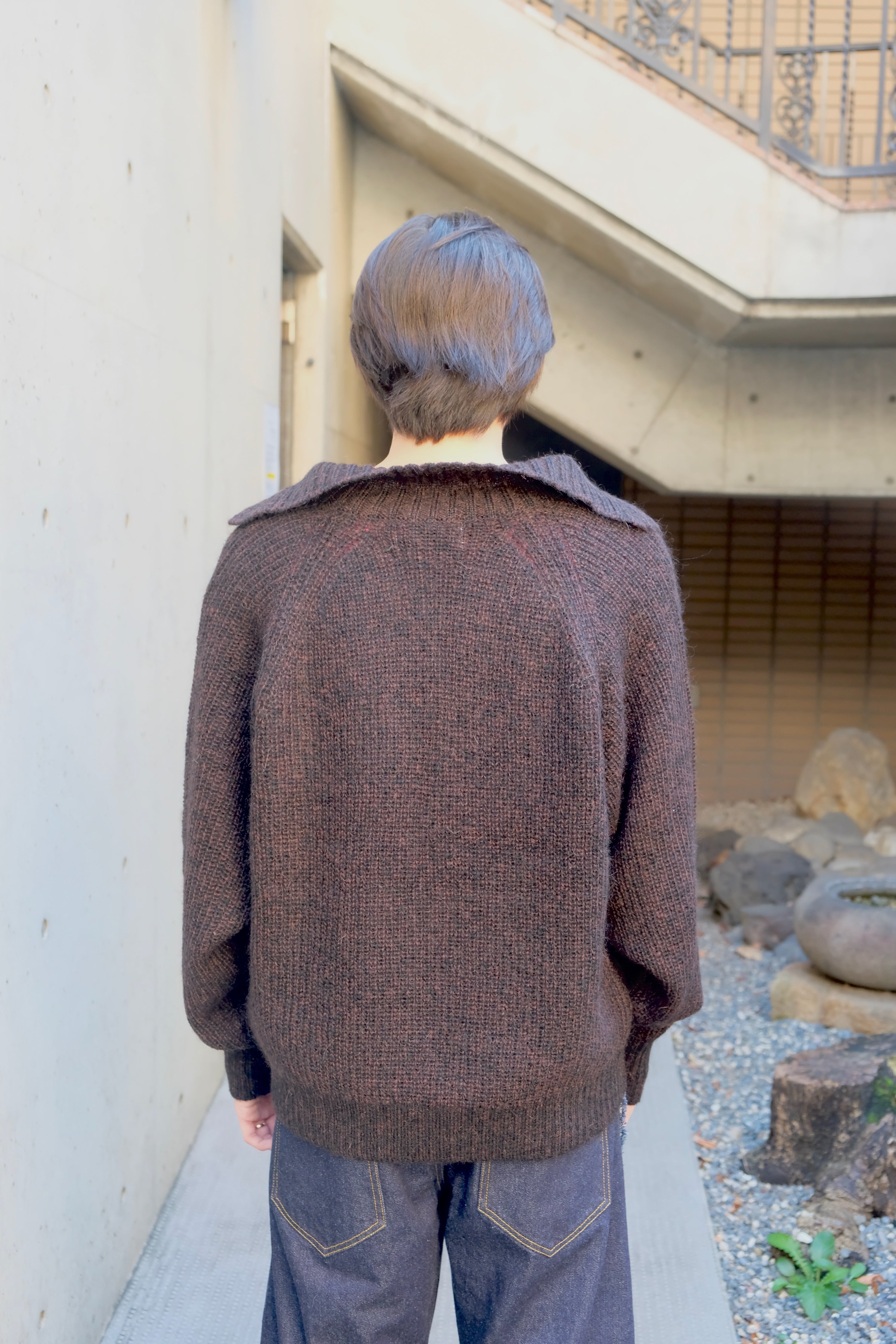 SUGARHILL(シュガーヒル)のMOHAIR PULLOVER SWEATER BLACK BROWN