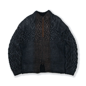 【24aw先行予約】elephant TRIBAL fabrics  2024aw Chaos Aran Knit(BLACK)