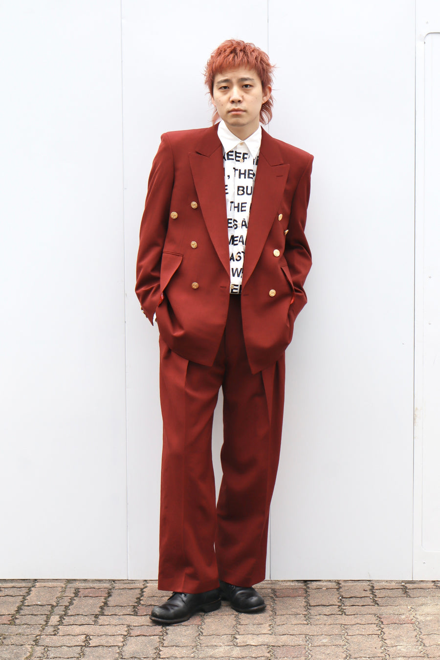 doublet(ダブレット)のKINMEDAI LINE MESSAGE SHIRT WHITEの通販