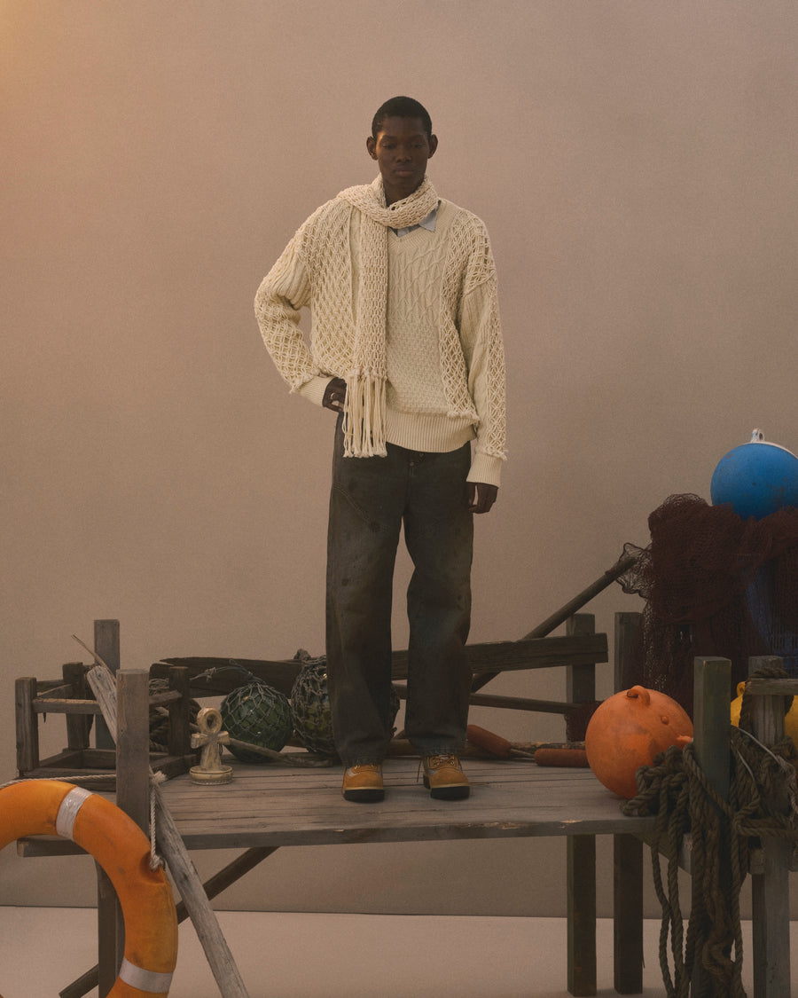 FAF  NEWCOMMUNE DIRT BAGGY DENIM(BLACK)