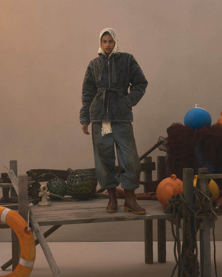 FAF  NEWCOMMUNE DIRT BAGGY DENIM(INDIGO)