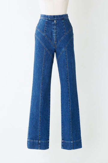 FETICO  WASHED HIGH RISE STRAIGHT JEANS