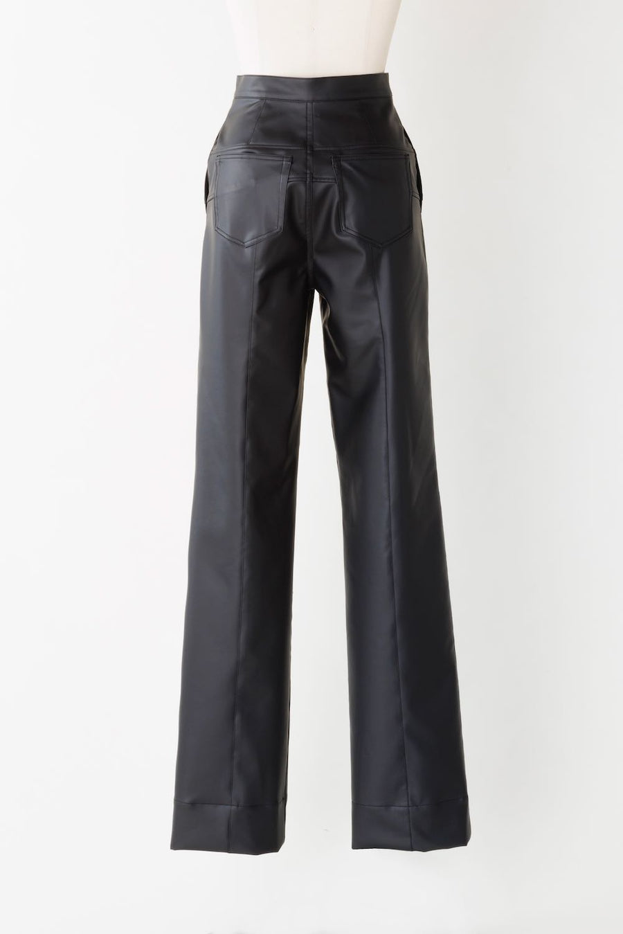 FETICO  FAUX-LEATHER HIGH RISE TROUSERS