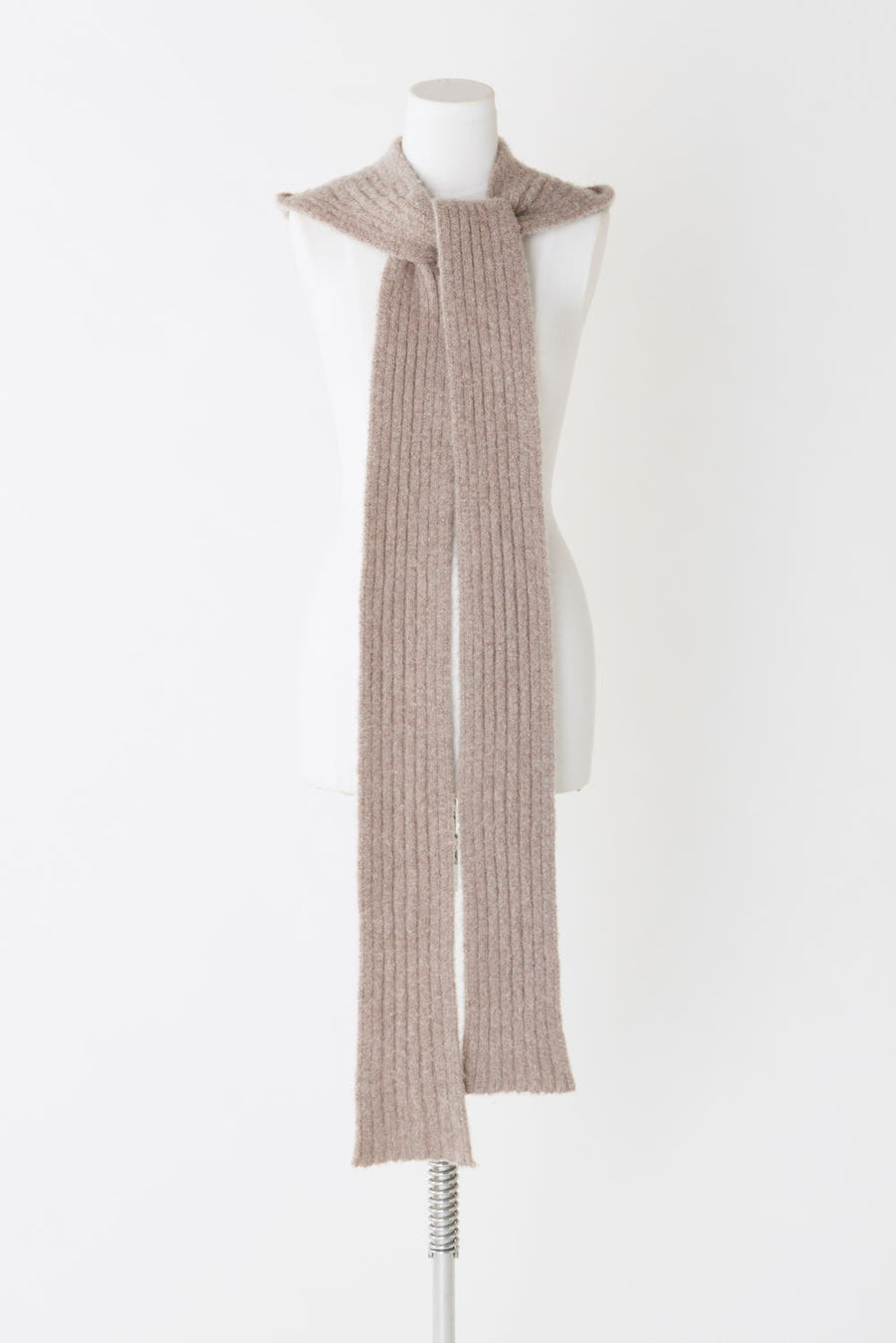 FETICO (Fetico) Wool Cashmere Knit Hooded Scarf Gray Beige Mail