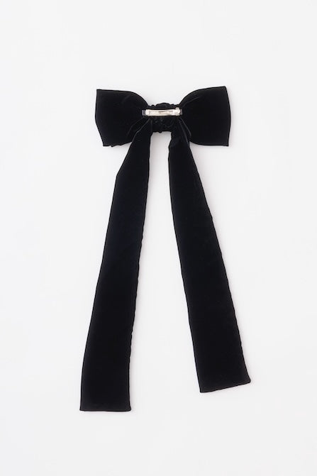 FETICO  VELVET LONG BOW HAIR CLIP