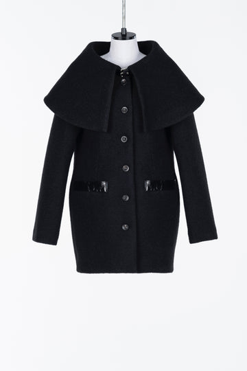 FETICO  Boucle wool cape coat(BLACK)