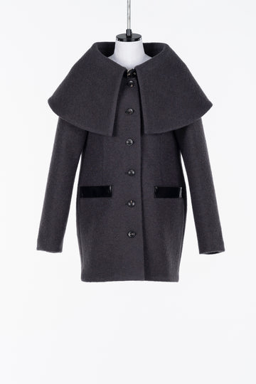 FETICO  Boucle wool cape coat(CHARCOAL)