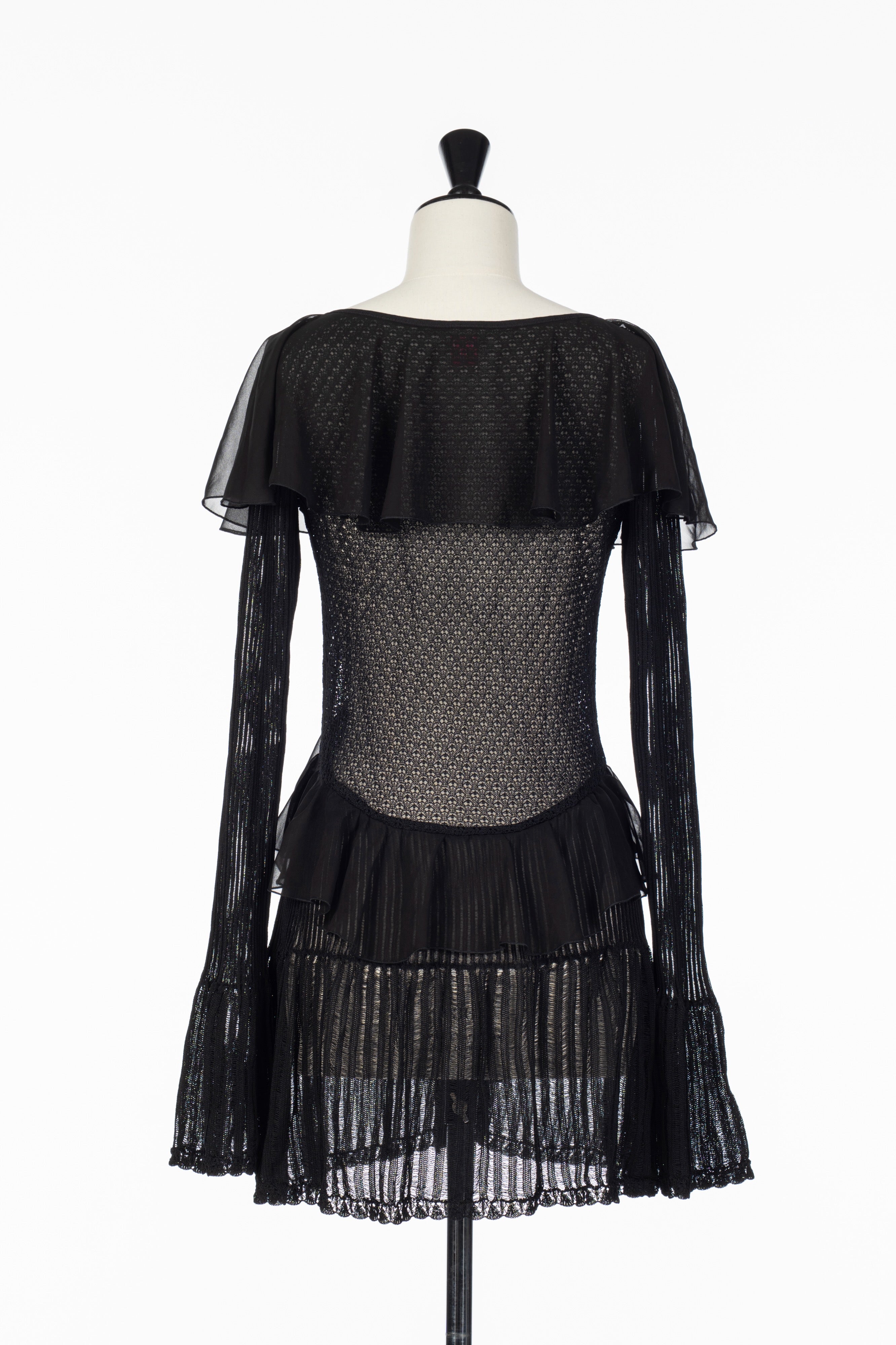 FETICO(フェティコ)のLACE KNIT LONGLINE CARDIGAN BLACKの通販