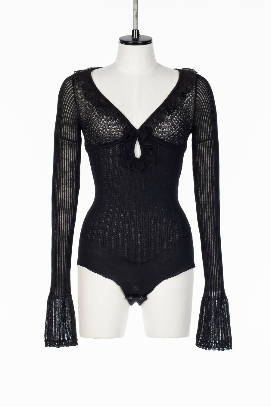 FETICO(フェティコ)のLACE KNIT CUT-OUT BODYSUIT BLACKの通販