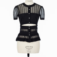 FETICO(フェティコ)のCONVERTIBLE SHEER STRIPE KNIT CARDIGANの通販