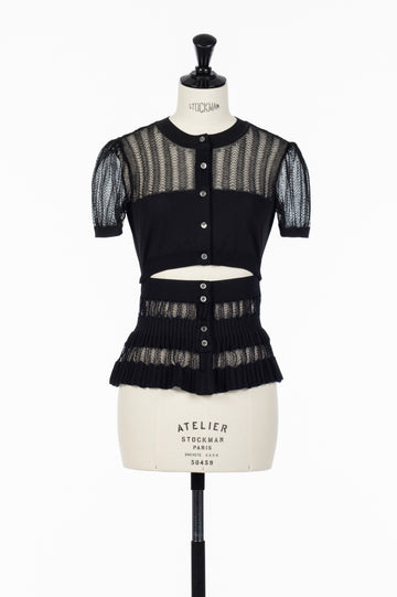FETICO(フェティコ)のCONVERTIBLE SHEER STRIPE KNIT CARDIGANの通販