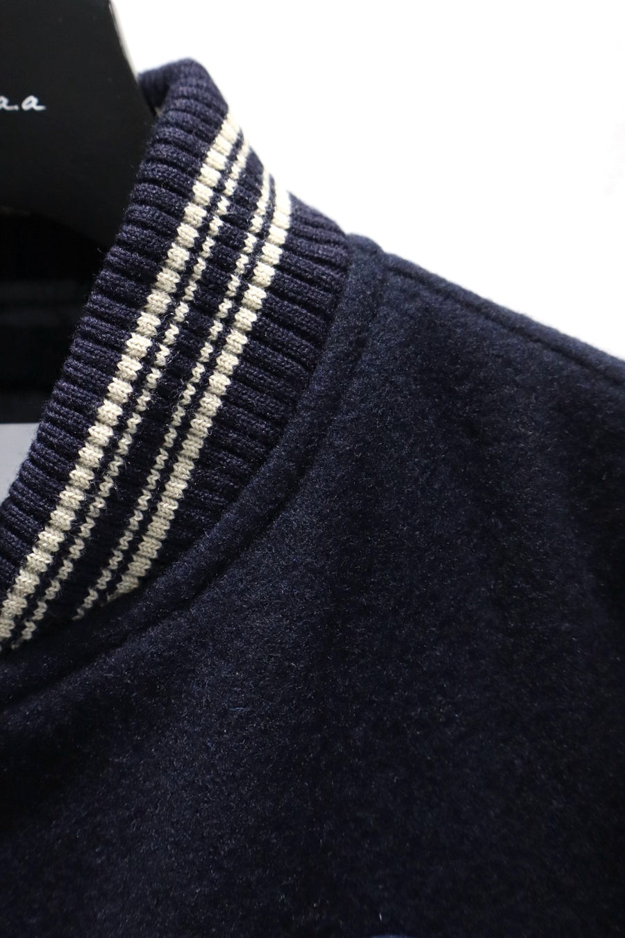 SUGARHILL  LEATHER STUDIUM JACKET(NAVY)