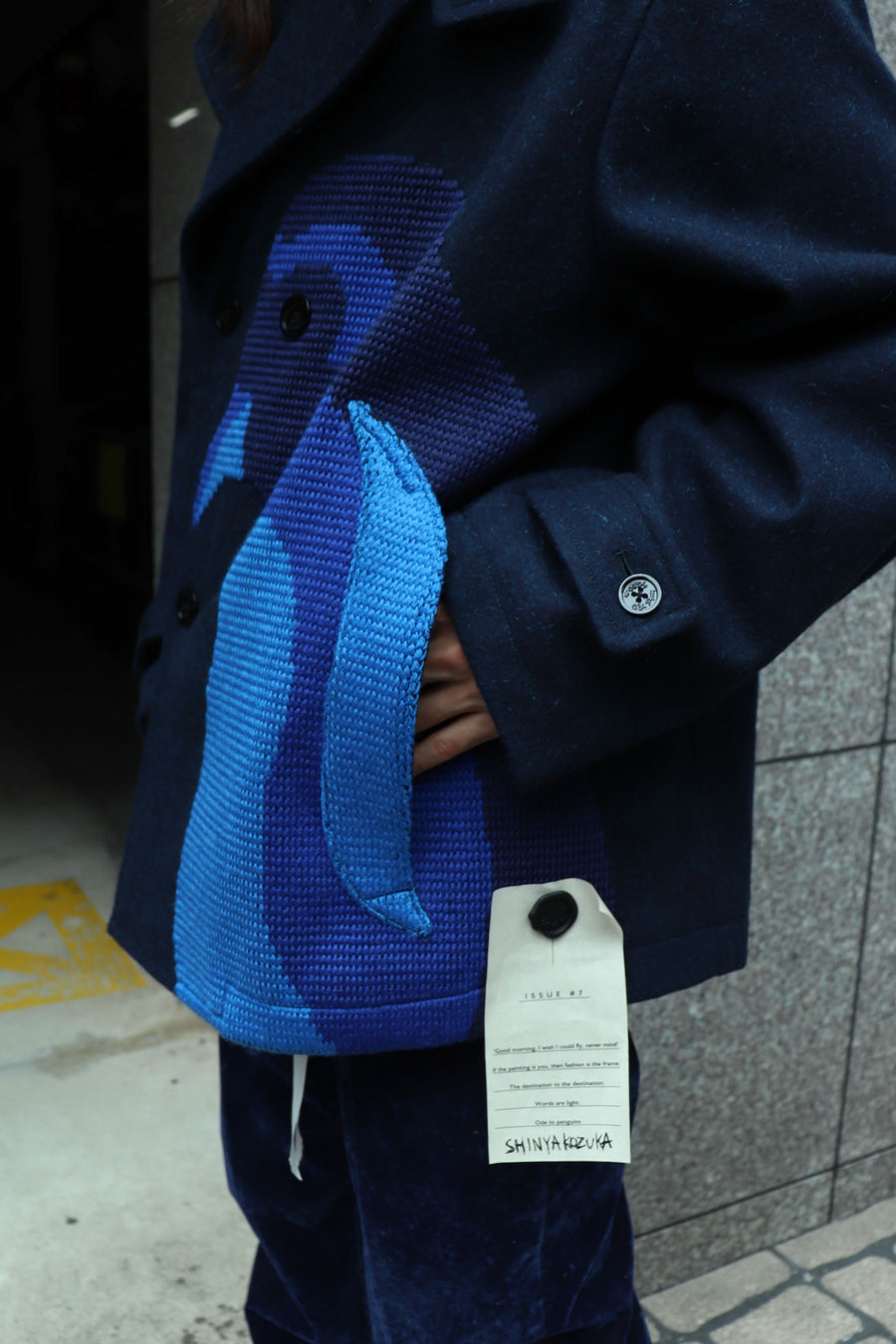 SHINYAKOZUKA  P(ENGUIN) COAT WITH EMBROIDERY