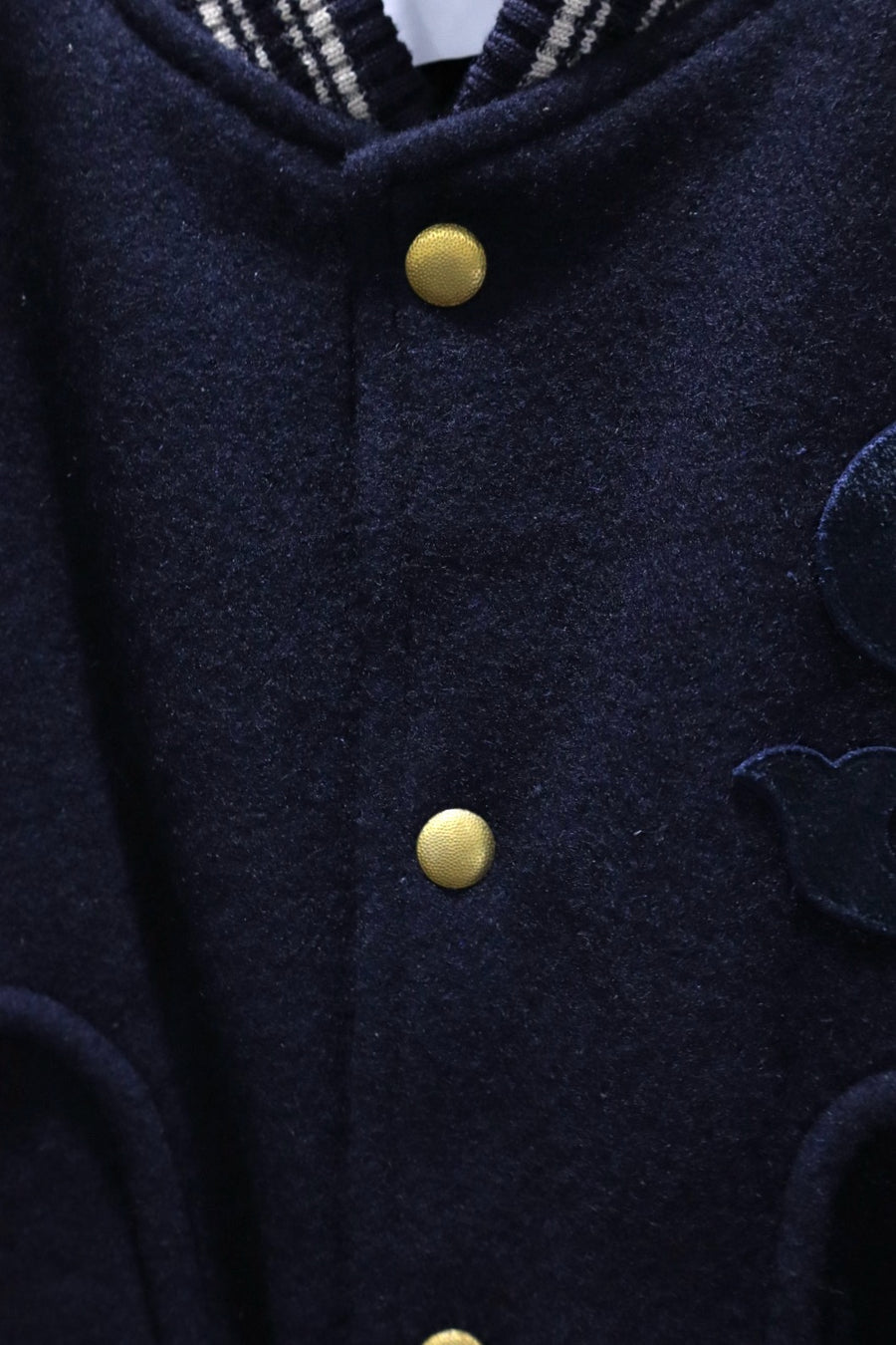 SUGARHILL  LEATHER STUDIUM JACKET(NAVY)