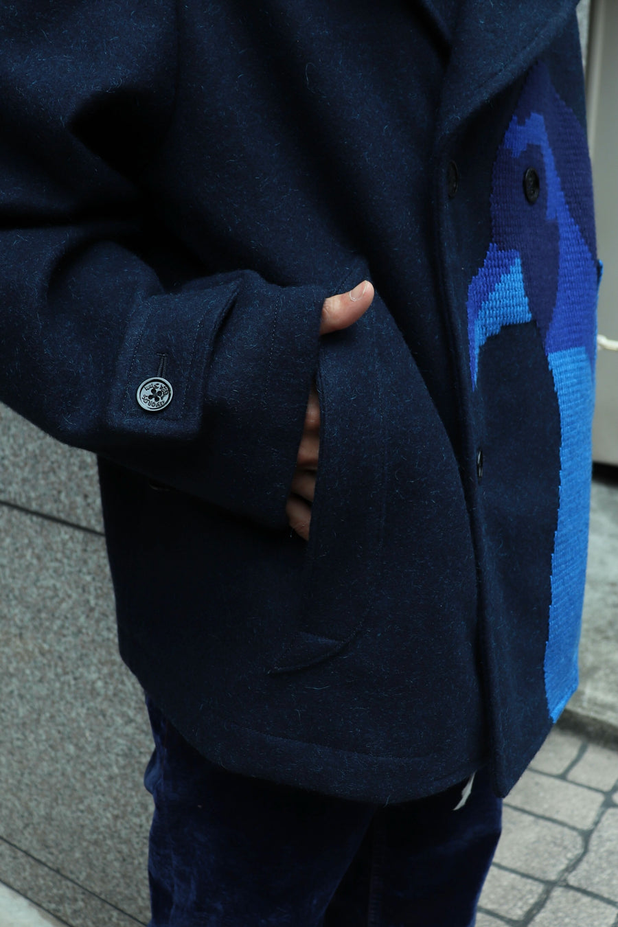 SHINYAKOZUKA  P(ENGUIN) COAT WITH EMBROIDERY