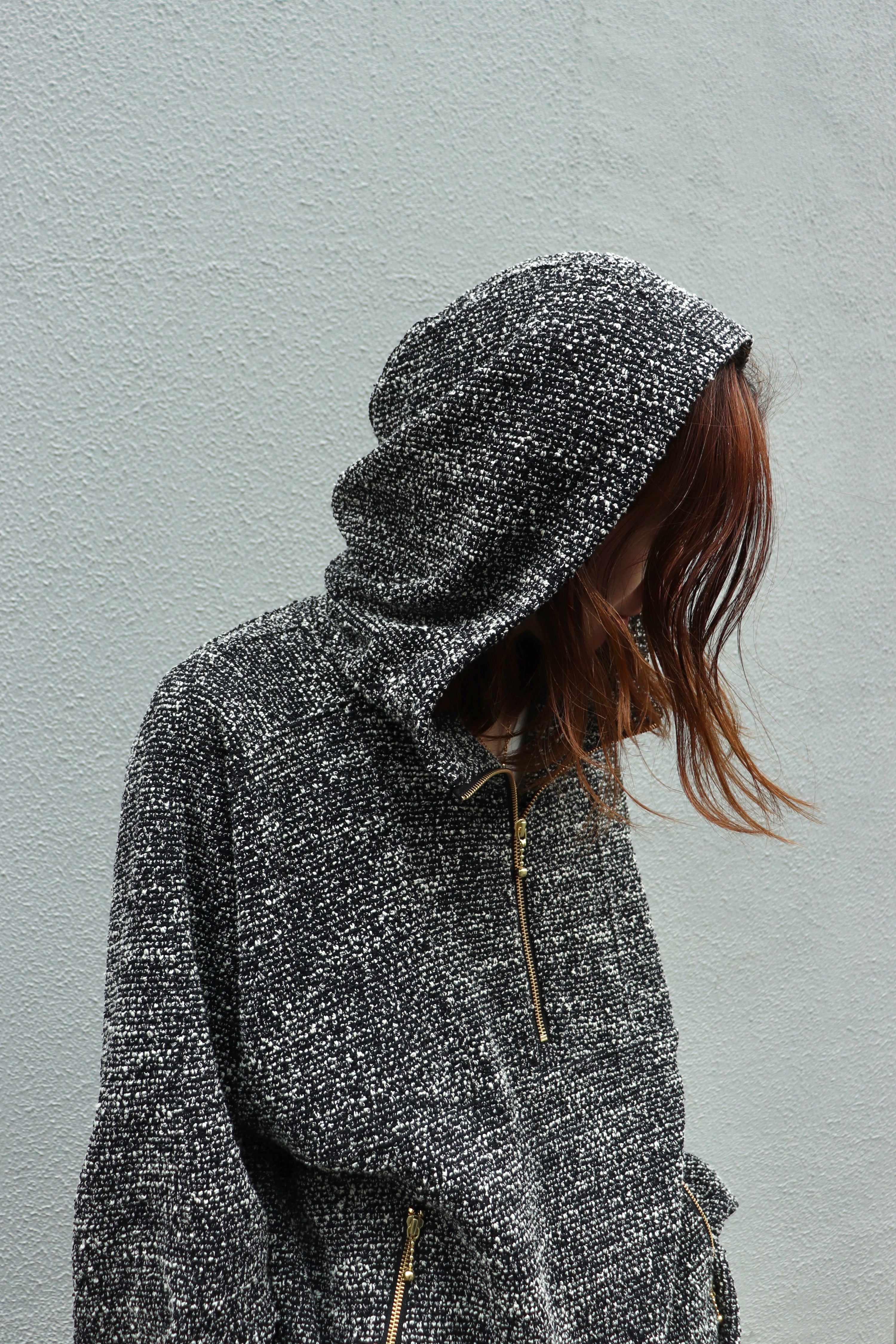 Taiga Igari(タイガ イガリ)のTweed Untech Hoodie BLACKの通販