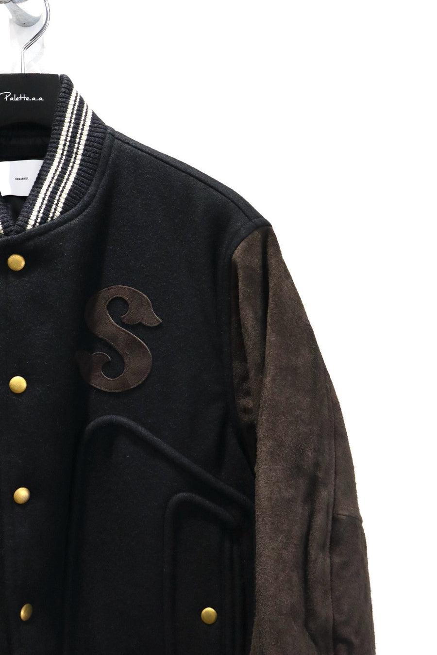 SUGARHILL  LEATHER STUDIUM JACKET(BLACK × BROWN)