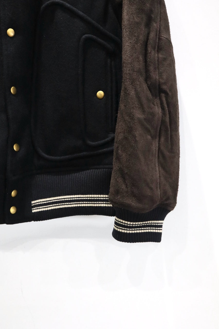 SUGARHILL  LEATHER STUDIUM JACKET(BLACK × BROWN)