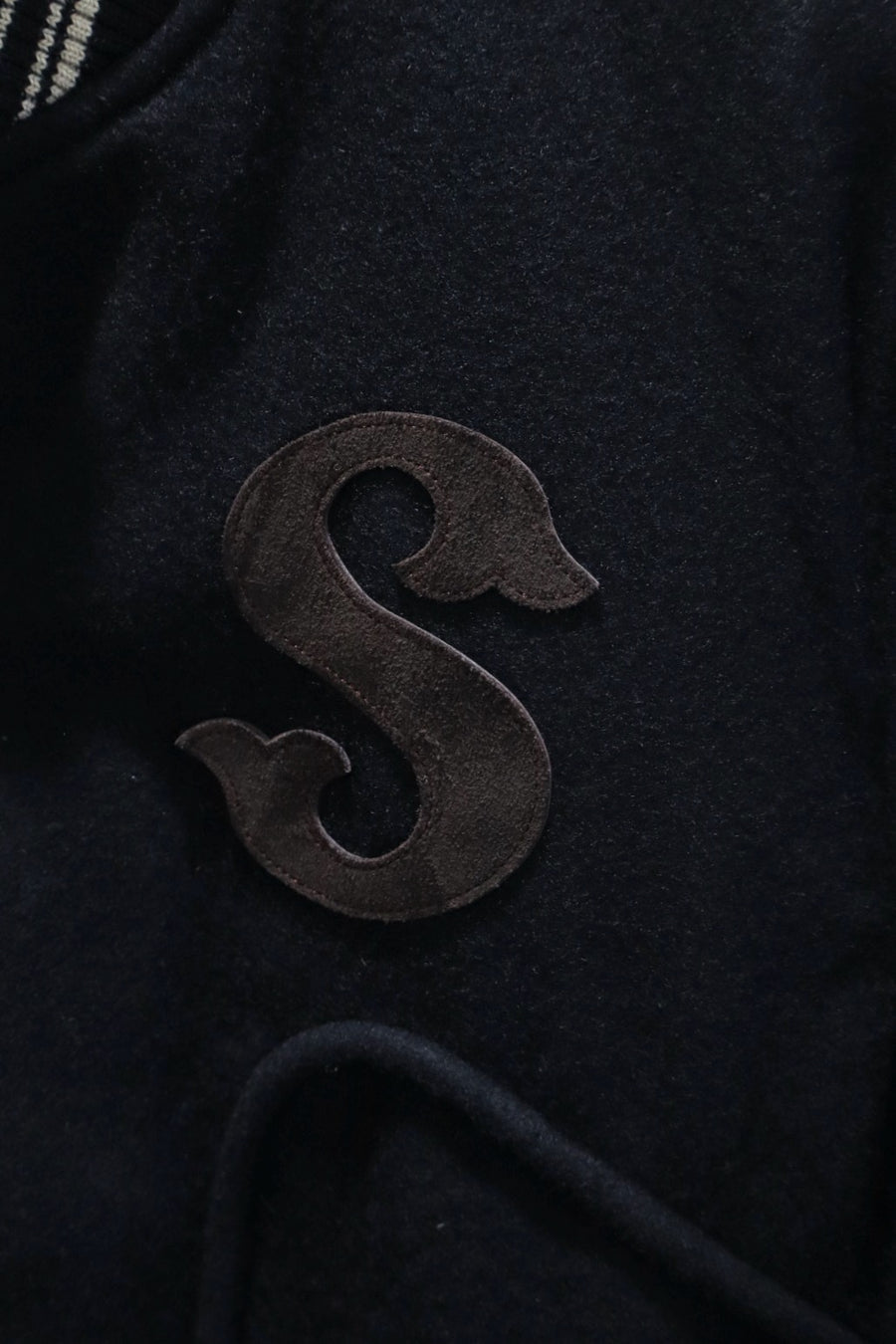 SUGARHILL  LEATHER STUDIUM JACKET(BLACK × BROWN)