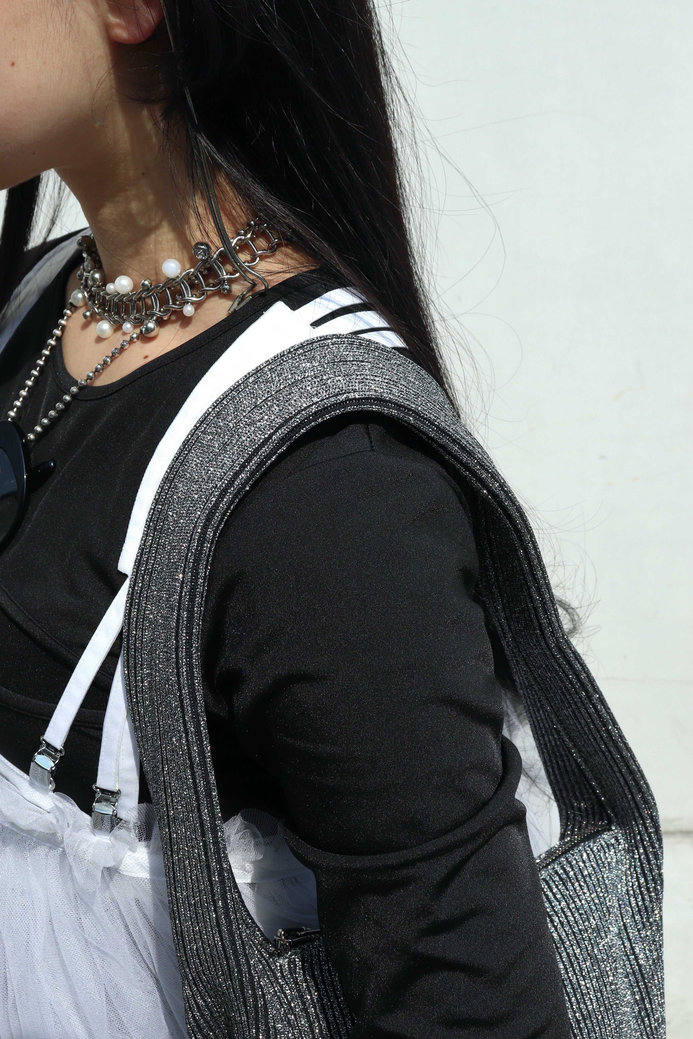 LASTFRAME(ラストフレーム)のKYOTO METALLIC HANAKAGO BAG DARK SILVER 