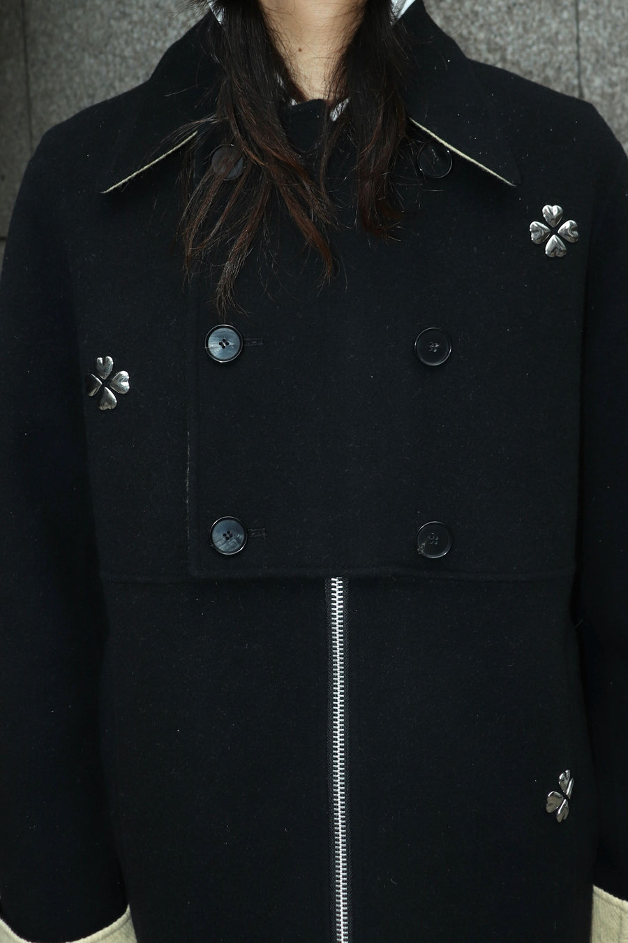 MASU  CLOVER ZIP-UP COAT(BLACK)