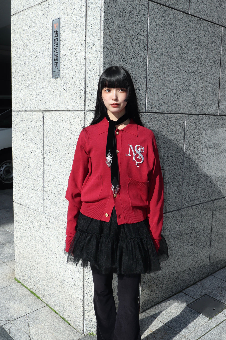 MASU  M.S. CREST CARDIGAN(RED)