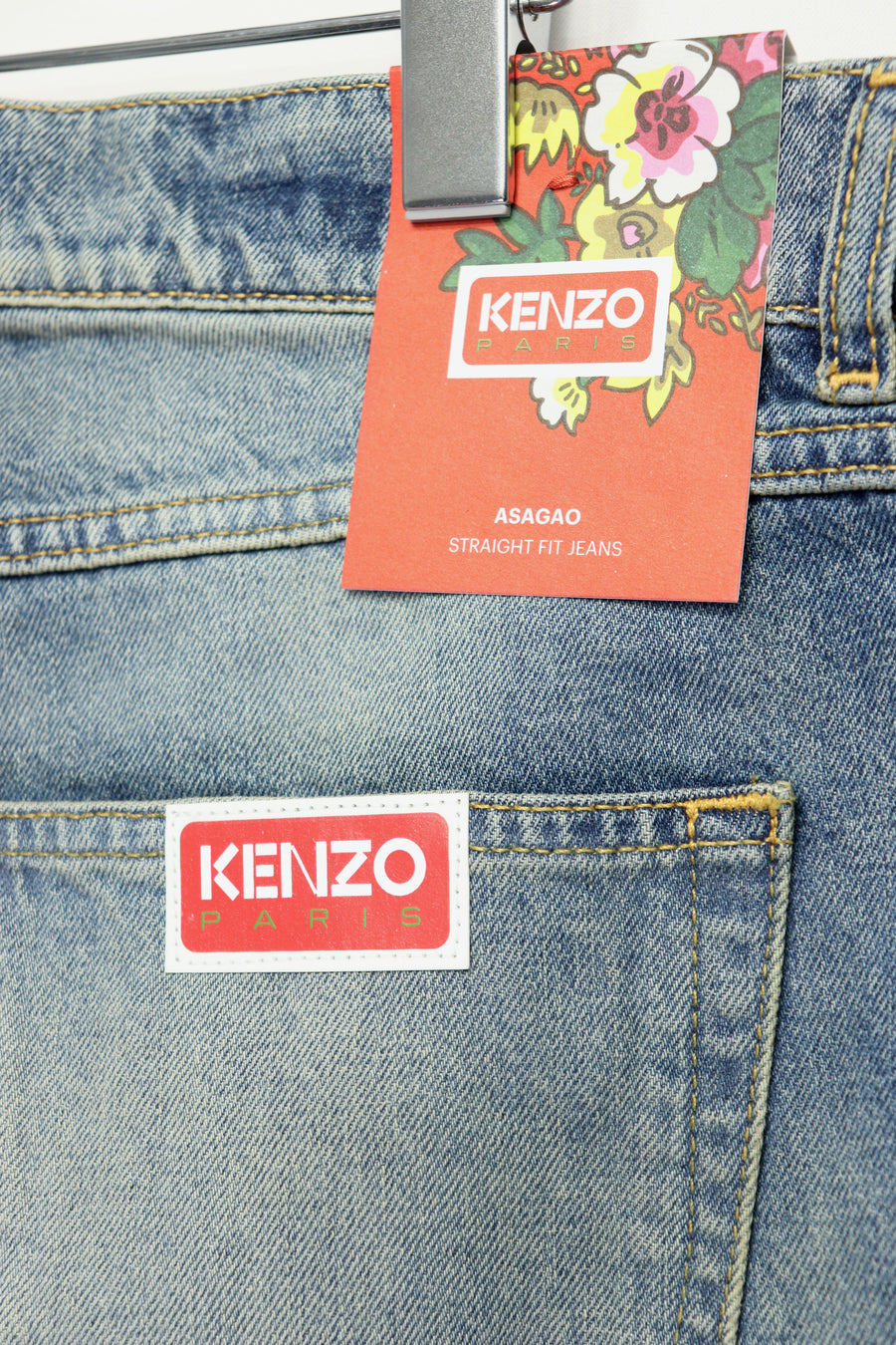 KENZO  Stone Bleach Asagao Straight Jeans