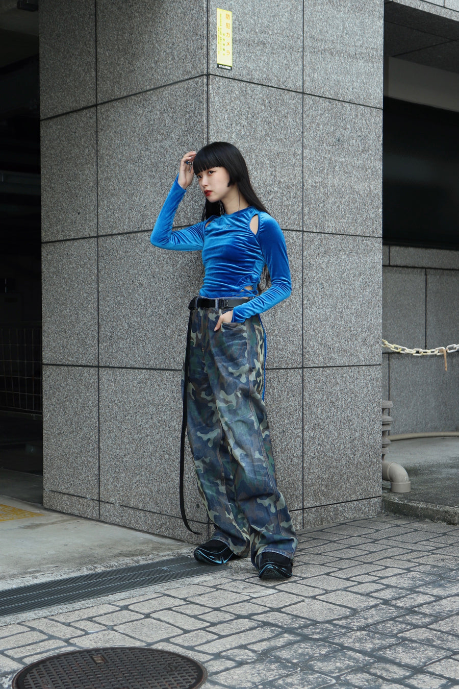 ANDERSSON BELL  MESH LAYERED DENIM PANTS