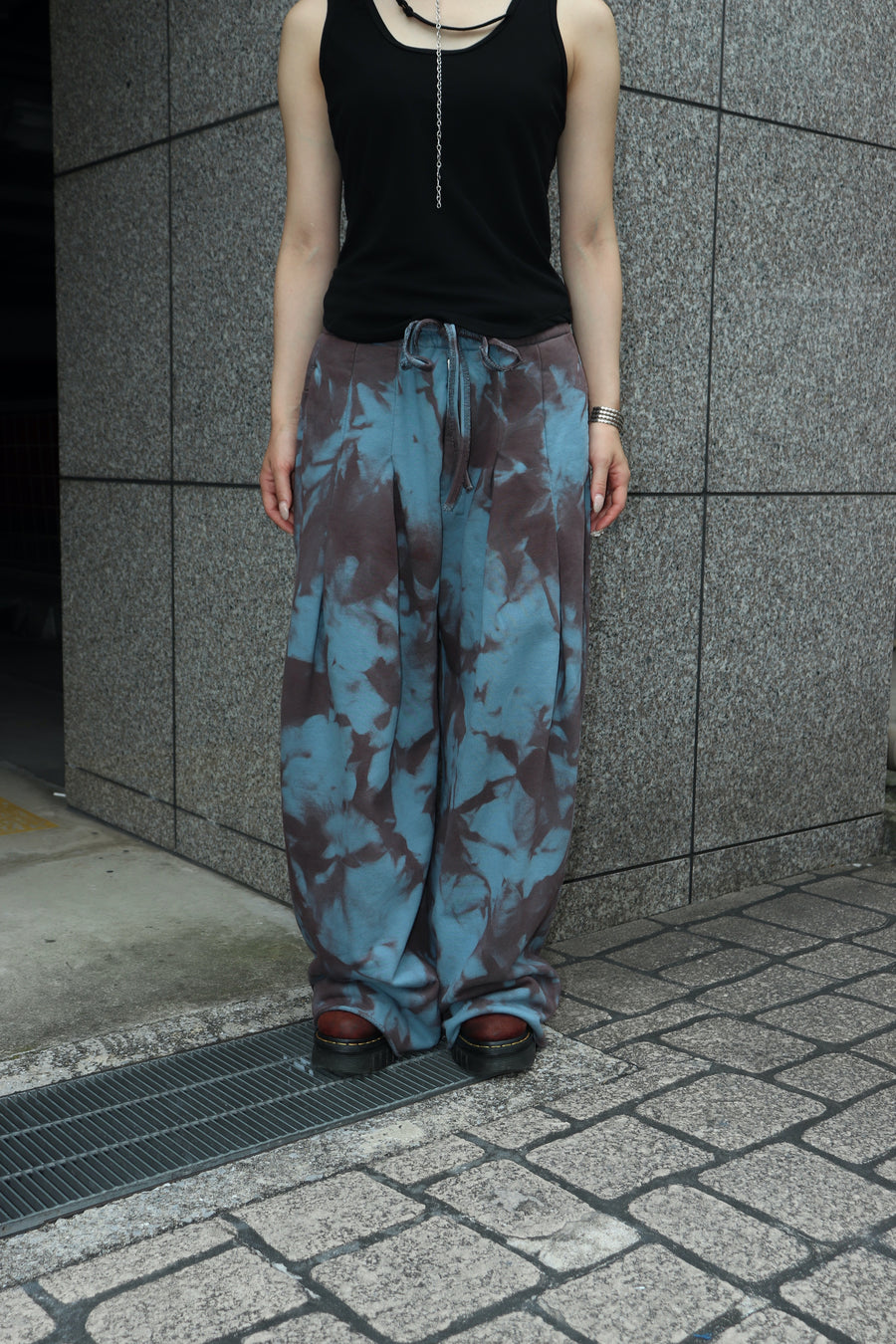 SHINYAKOZUKA  OVERDYED HOME BAGGY(BLUE BROWN)