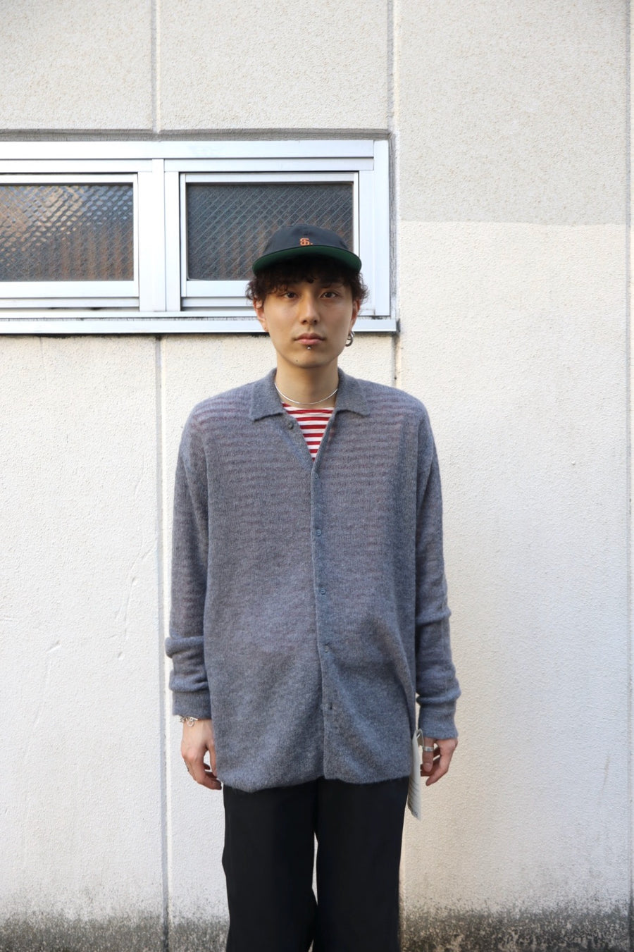 SHINYAKOZUKA  NOTHING SPECIAL KNITTED SHIRT(CHARCOAL)