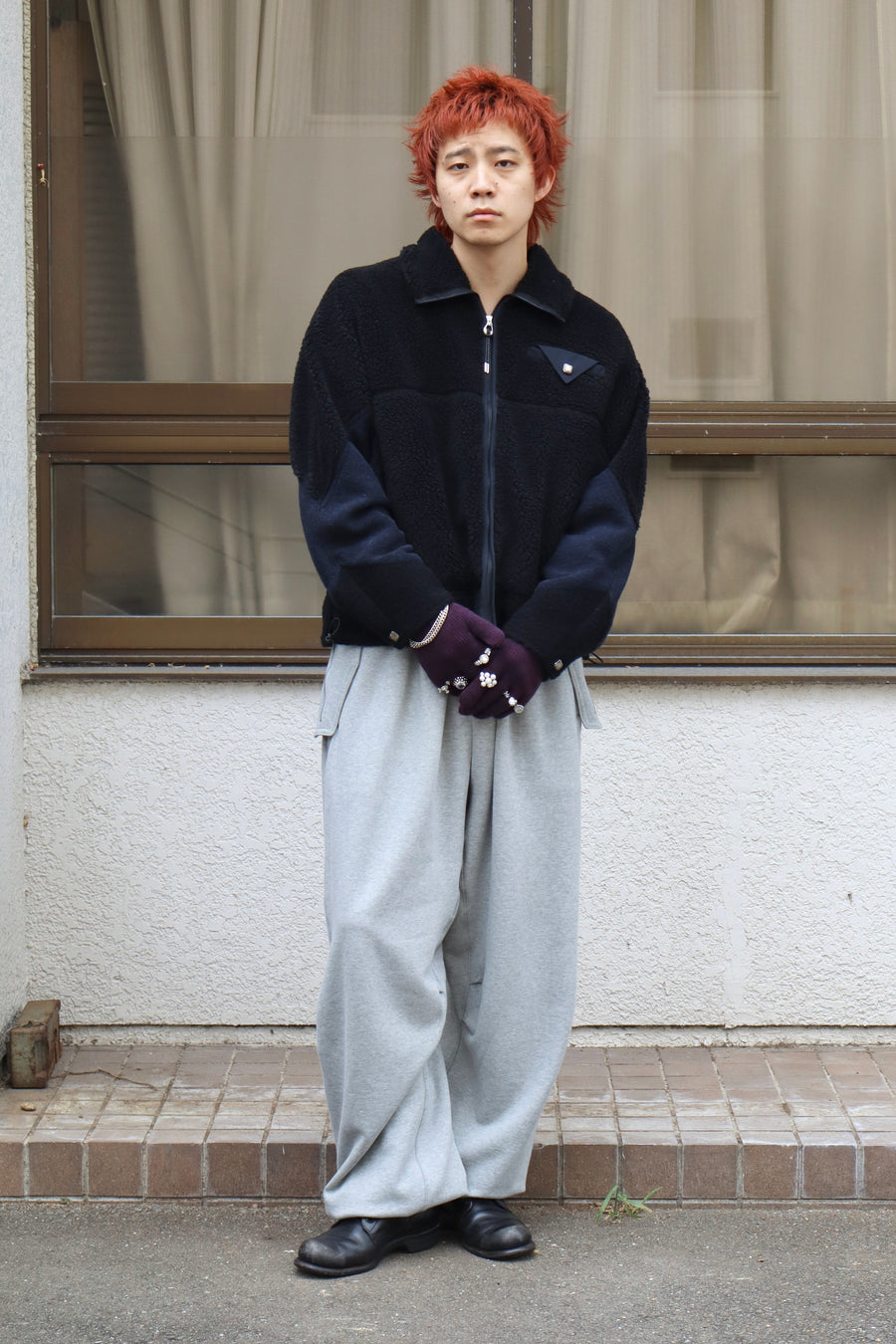 TOGA VIRILIS  Wool jersey blouson(BLACK)