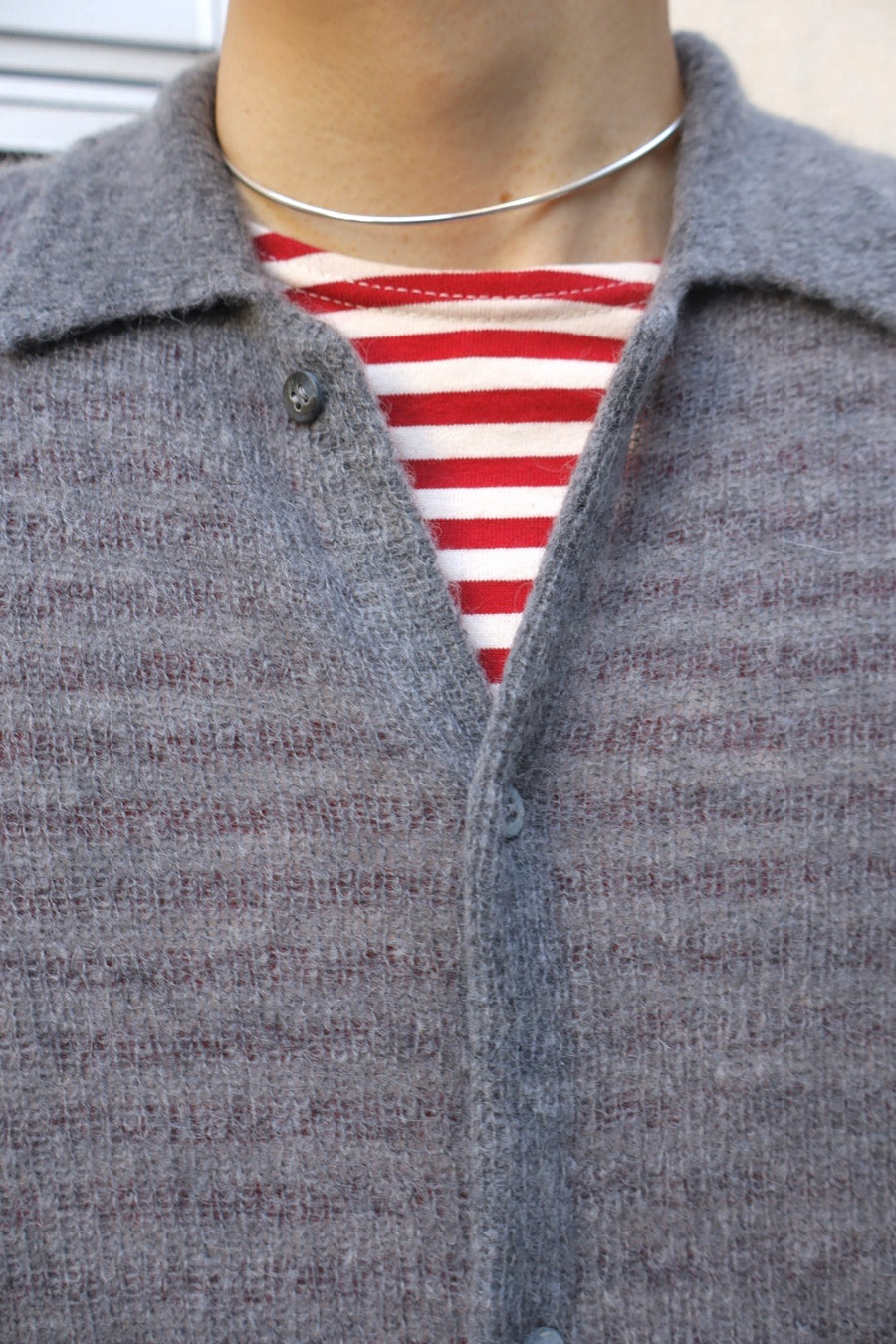 SHINYAKOZUKA  NOTHING SPECIAL KNITTED SHIRT(CHARCOAL)