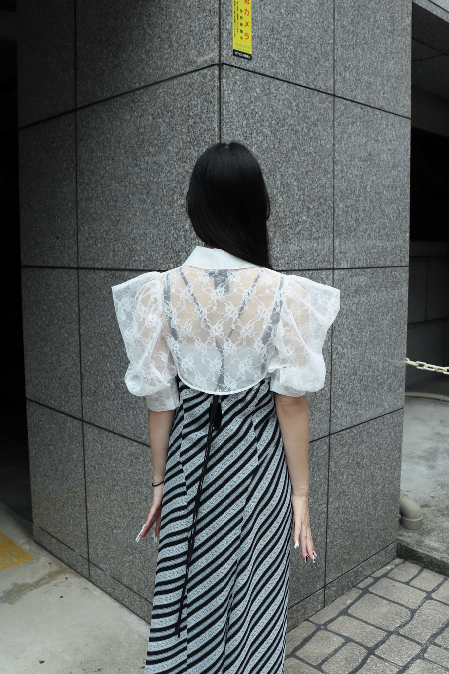 SHIORI MIKATA  over collar shirt bolero(WHITE)