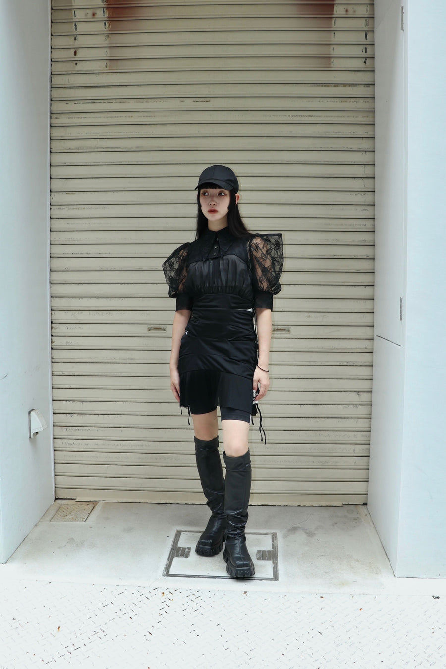 SHIORI MIKATA  over collar shirt bolero(BLACK)