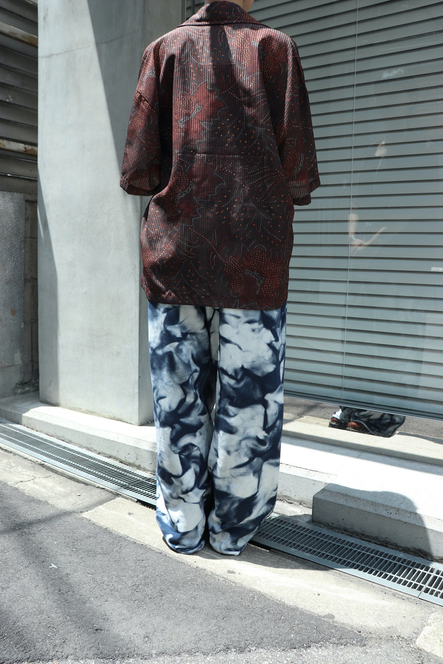 SHINYAKOZUKA  OVERDYED HOME BAGGY(WHITE NAVY)