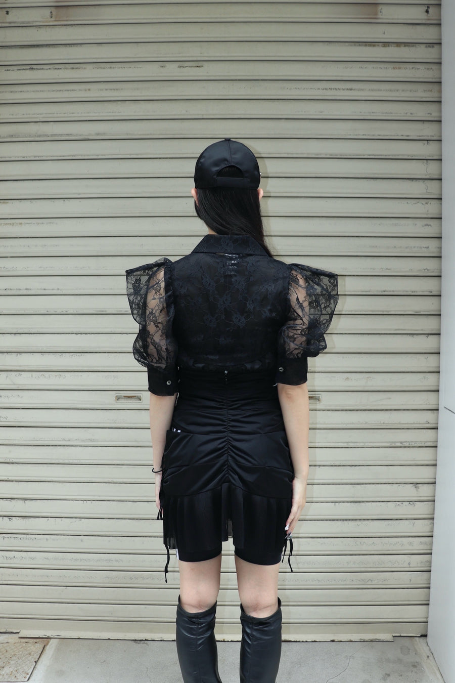 SHIORI MIKATA  over collar shirt bolero(BLACK)