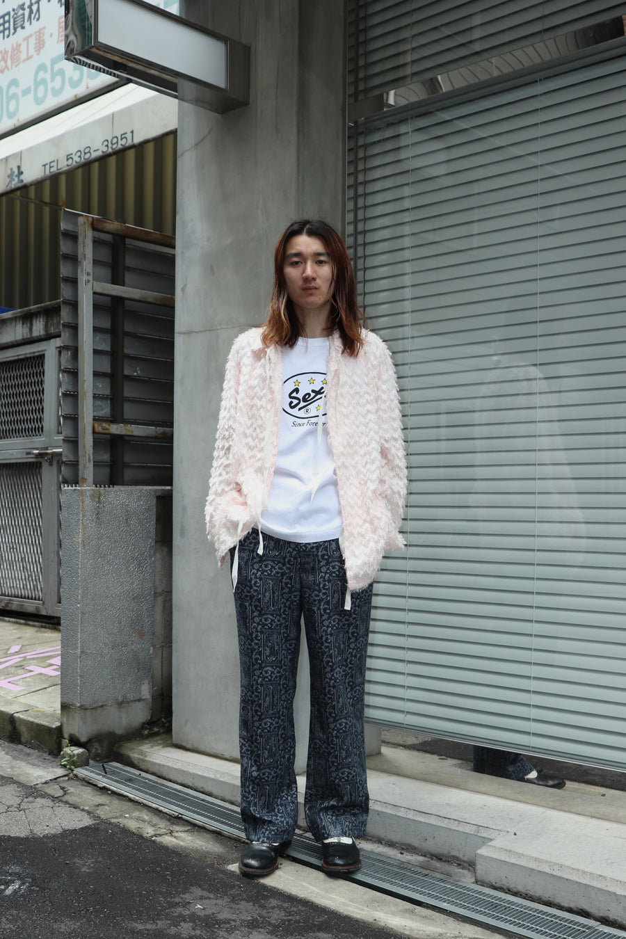 MASU  FLUFFY PAJAMA SHIRT(BABY PINK)