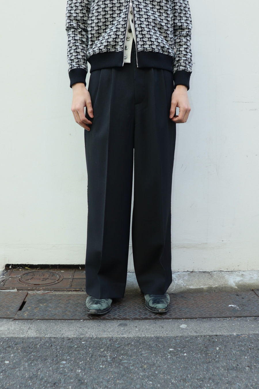 MASU(エムエーエスユー)のAGED CANVAS WIDE TROUSERS BLACK EBONYの