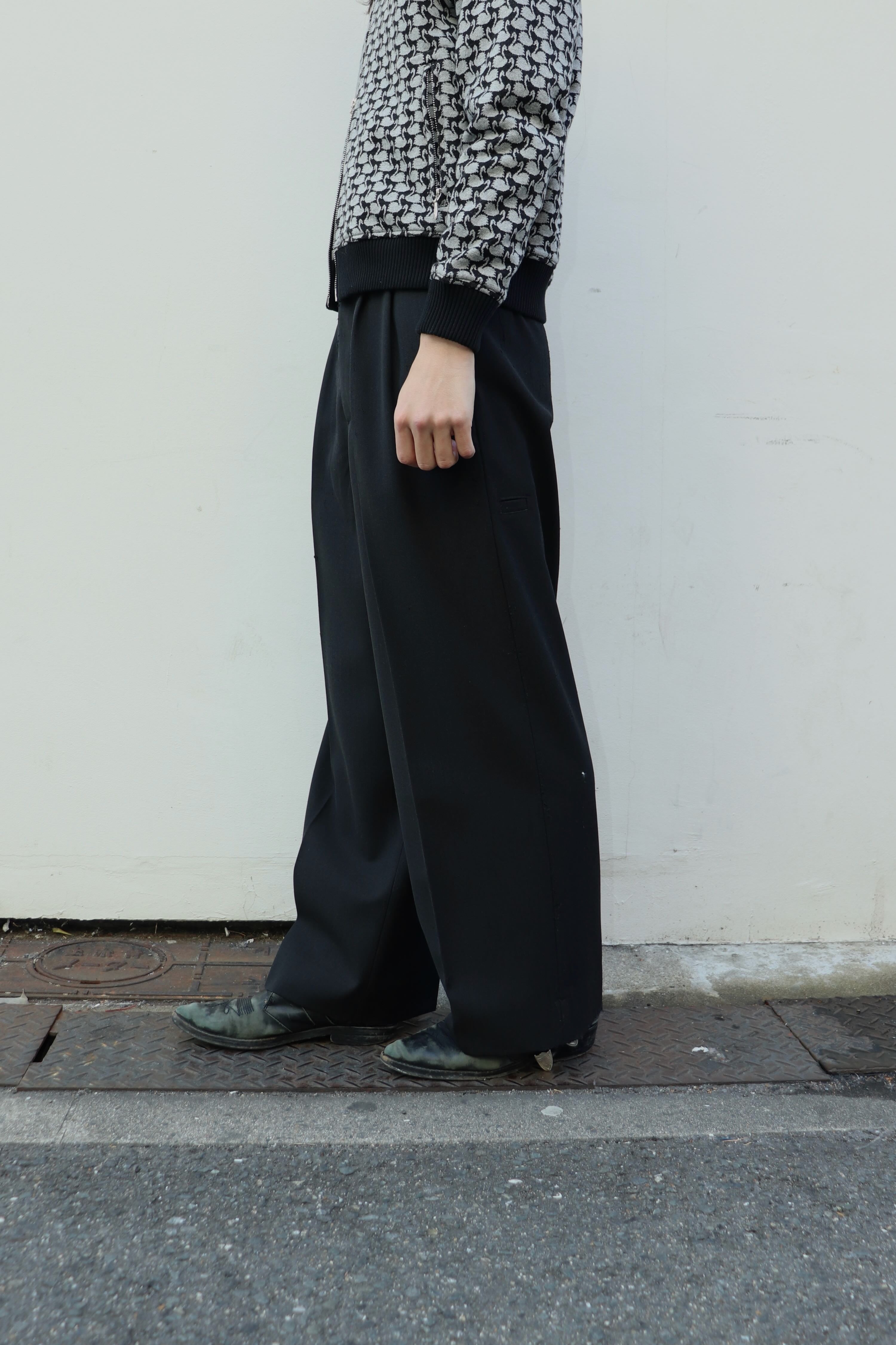 パンツ MASU 26SS AGED CANVAS WIDE TROUSERS 48 MASU(エムエーエスユー)のAGED CANVAS WIDE TROUSERS BLACK EBONYの